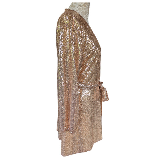 Showpo. Three of Us rose gold sequin dress - Picture 4 of 9